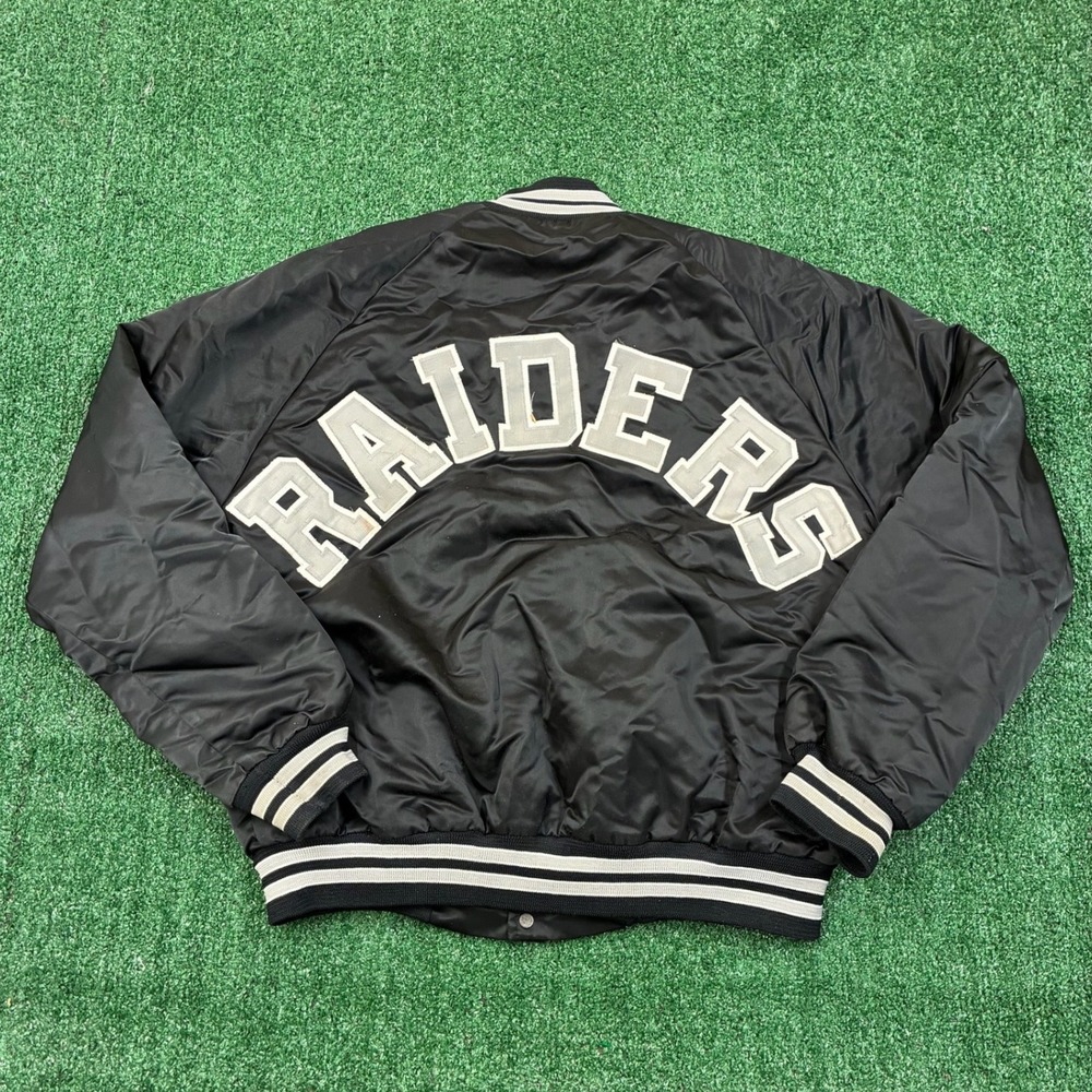 Vintage 90s Chalk Line NFL‎ Oakland Raiders Satin Bomber Jacket
